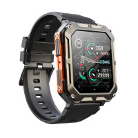 Smart Watch C20 Pro ütésálló IP68 outdoor telefonfunkciós okosóra - fekete-narancs